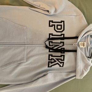 BRAND NEW NEVER WORN- Victoria’s secret (pink) blue branded hoodie zip up